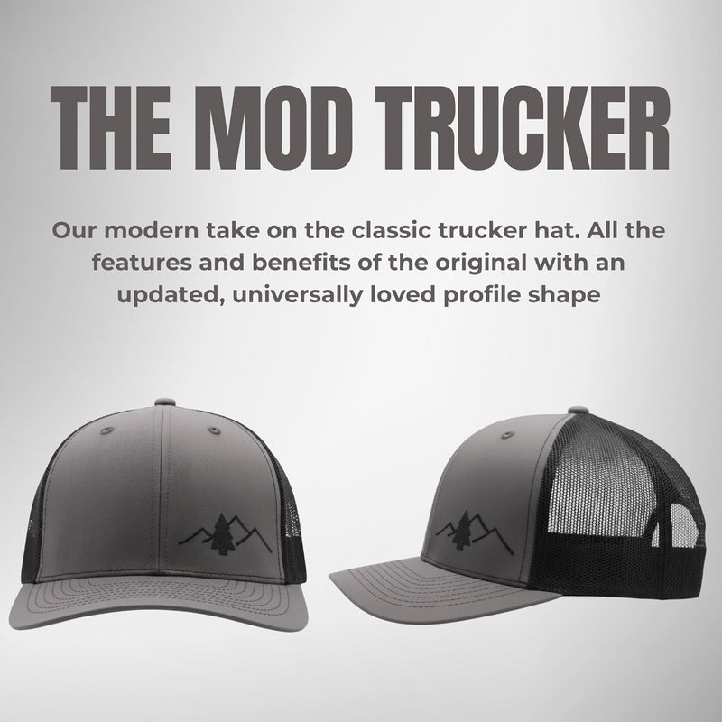 Lindo Trucker Hat [ Great Outdoors Design ] for Men and Women: Mid Profile Cap with Breathable Mesh Back and Adjustable Snap - Image 2